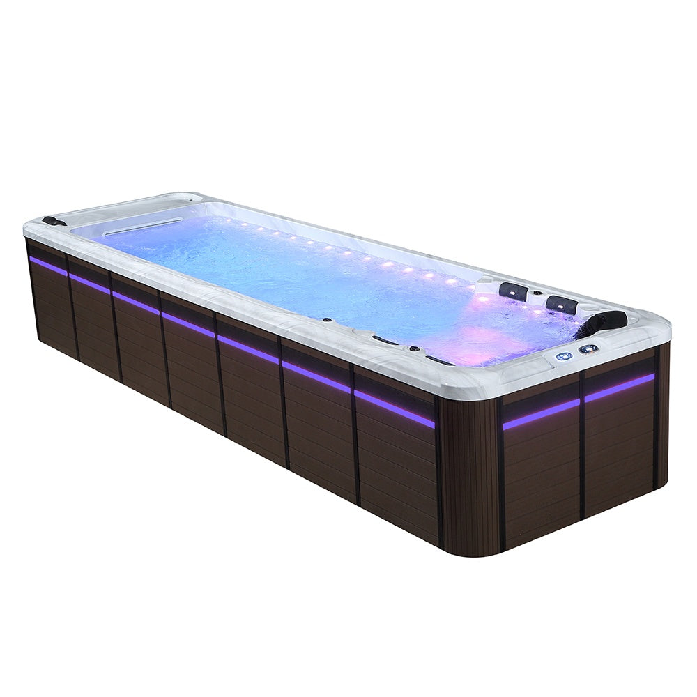 Medunjess Acrylic Massage Bathtub with 25 Jets, Endless Swimming System, and Dual Sterilization