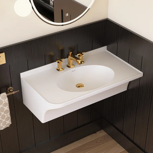 Medunjess 33'' Eco-Friendly Stone Resin Sink Wall Mount