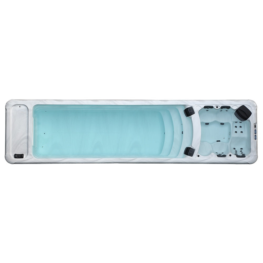 Medunjess Acrylic Massage Bathtub with 25 Hydrotherapy Jets, Endless Swimming System, and Dual Sterilization