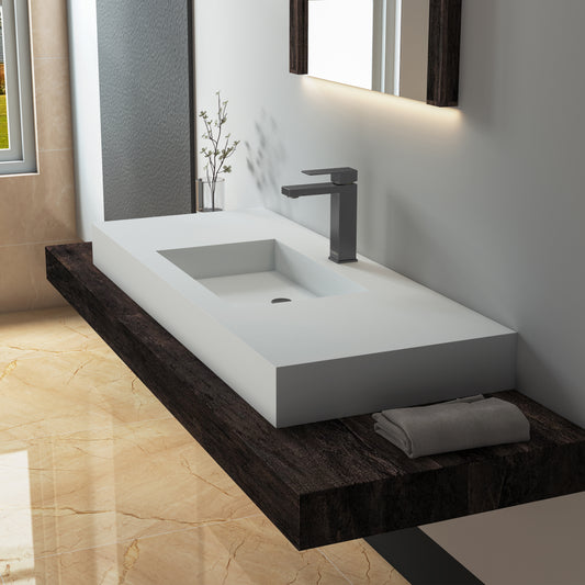 Medunjess 39'' Wall Mount Stone Resin Bathroom Sink