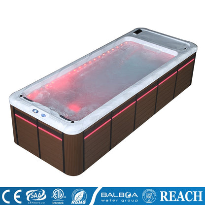 Medunjess Acrylic Massage Bathtub with 22 Jets, Endless Swimming System, and Dual Sterilization