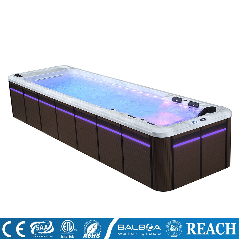 Medunjess Acrylic Massage Bathtub with 25 Jets, Endless Swimming System, and Dual Sterilization