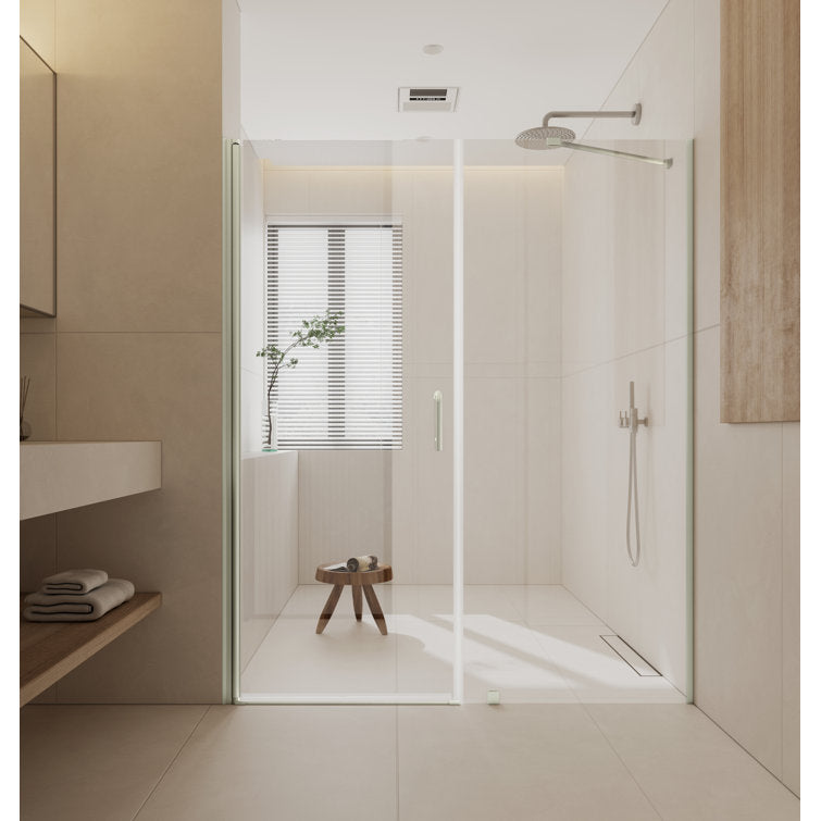 Medunjess DU72-06BN 72In.H Frameless Glass Shower Door With Clear Tempered