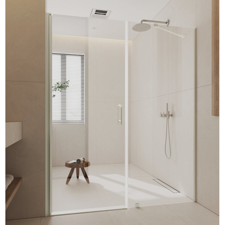 Medunjess DU72-06BN 72In.H Frameless Glass Shower Door With Clear Tempered