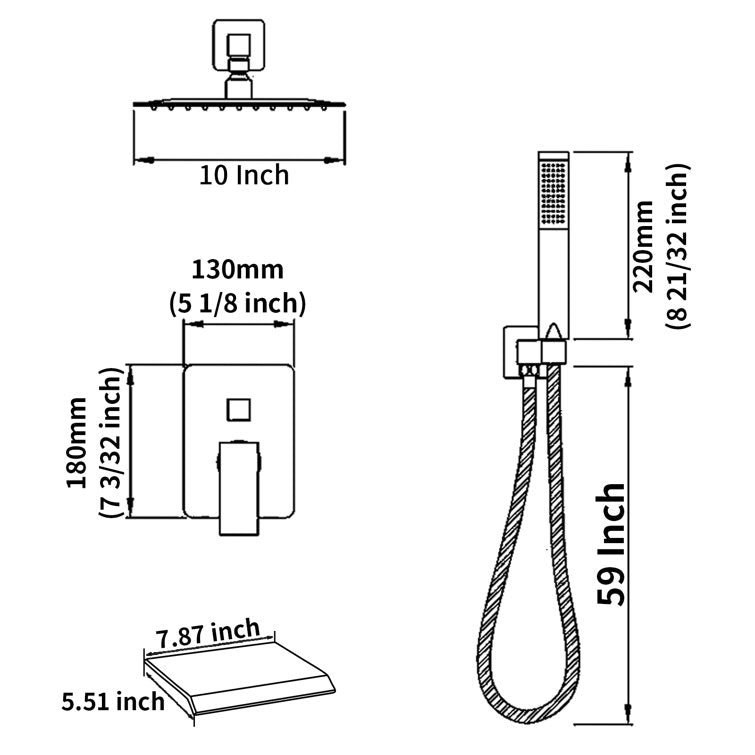 Medunjess DU04-BN Diverter Complete Shower System