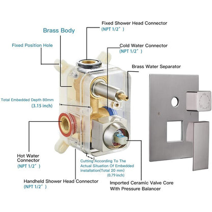 Medunjess DU04-BN Diverter Complete Shower System