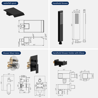 Medunjess DU33-B Diverter Tub Spout with Rough in-Valve