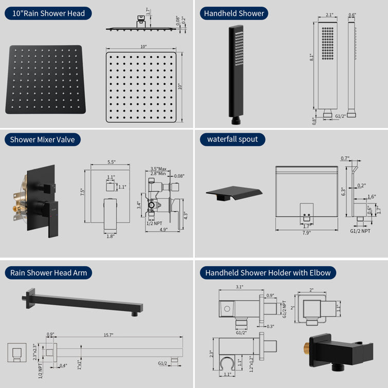 Medunjess DU31-B Diverter Tub & Shower Faucet