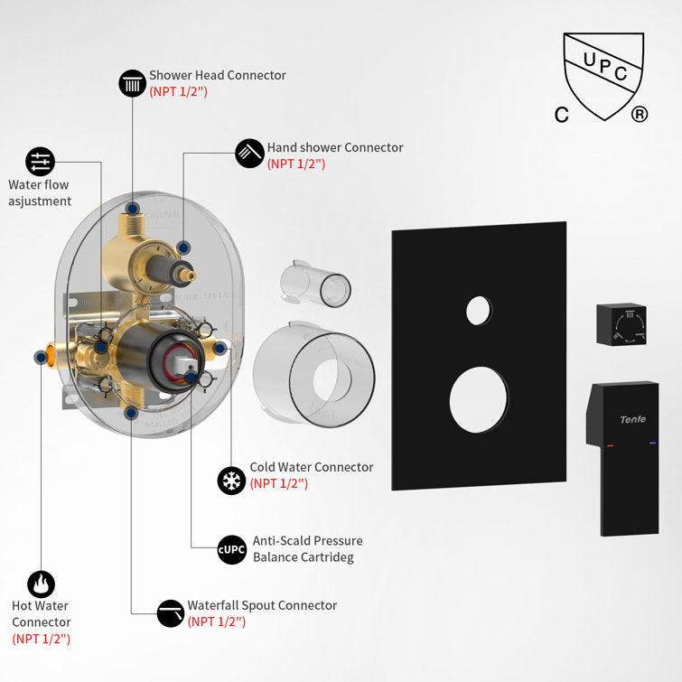 Medunjess DU31-B Diverter Tub & Shower Faucet