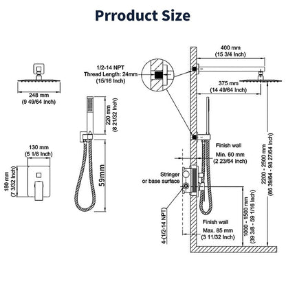 Medunjess DU-82S Diverter Complete Shower System