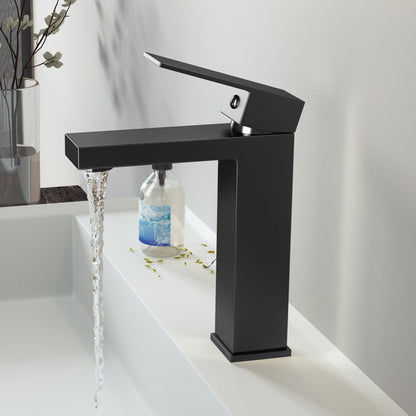 Medunjess DC068-G Single-Hole Single-handle Bathroom Faucet Modern Faucet Black