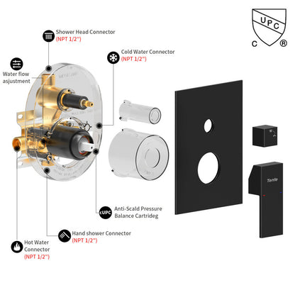 Medunjess DU210S-B Diverter Complete Shower System