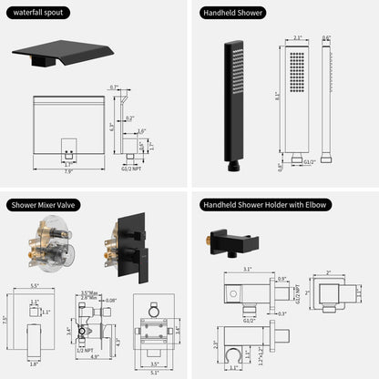 Medunjess DU22-B Diverter Tub Spout with Rough in-Valve