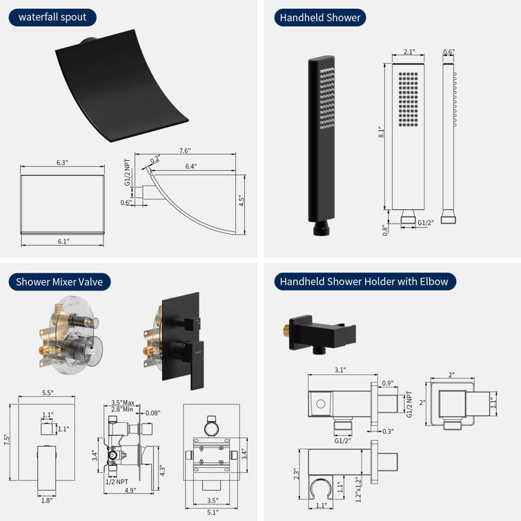 Medunjess DU36-B Diverter Tub Spout