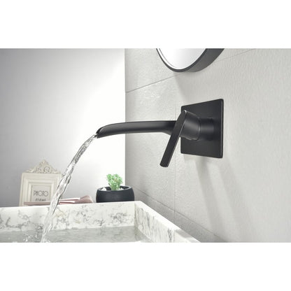 Medunjess Bathroom Waterfall Faucet Single Handle with Wall mounted