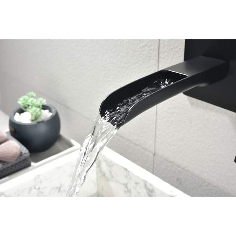 Medunjess Bathroom Waterfall Faucet Single Handle with Wall mounted