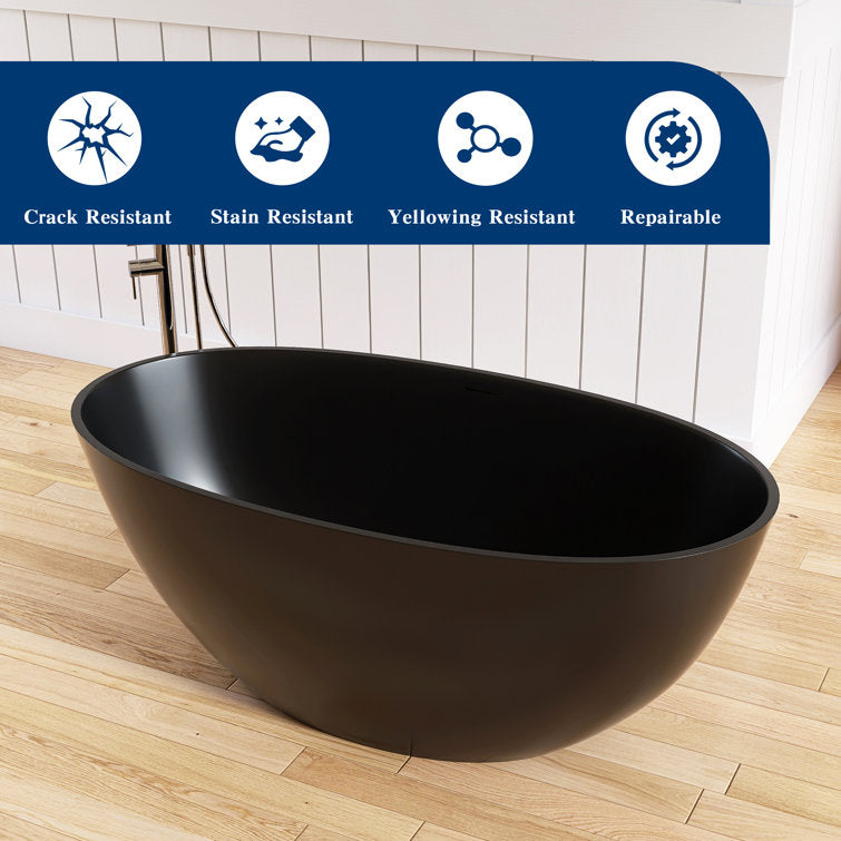 Medunjess 55'' Luxury Resin Stone Soaking Tub | Oval