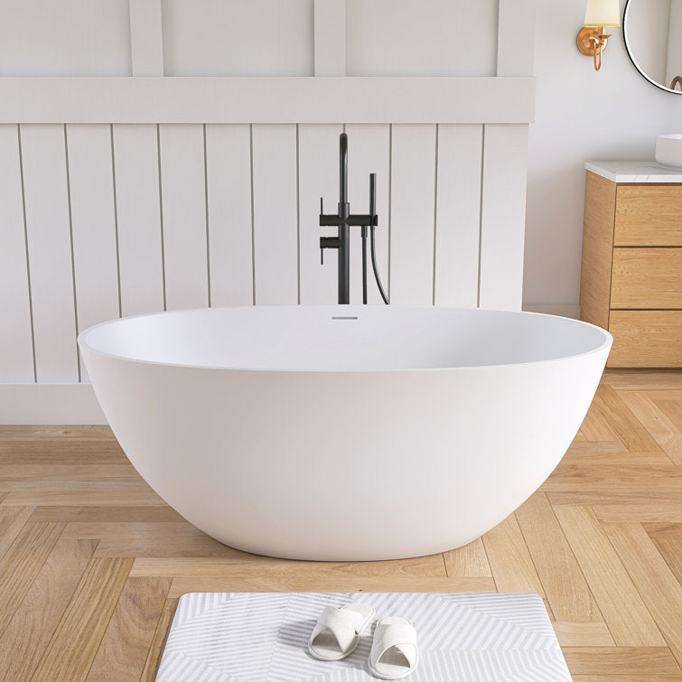 Medunjess 55'' Luxury Resin Stone Soaking Tub | Oval