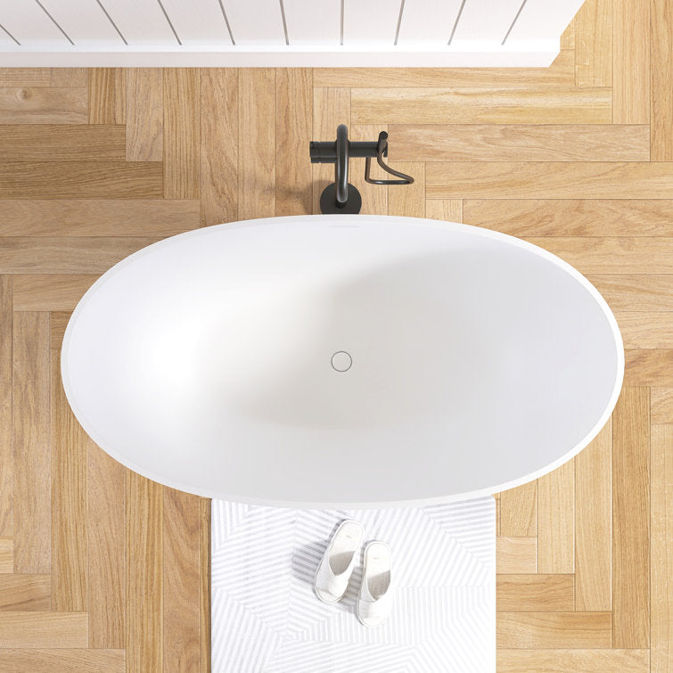 Medunjess 55'' Luxury Resin Stone Soaking Tub | Oval