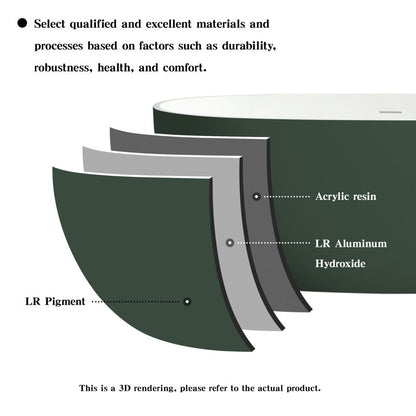 Medunjess 65'' Oval Luxury Resin Stone Soaking Tub