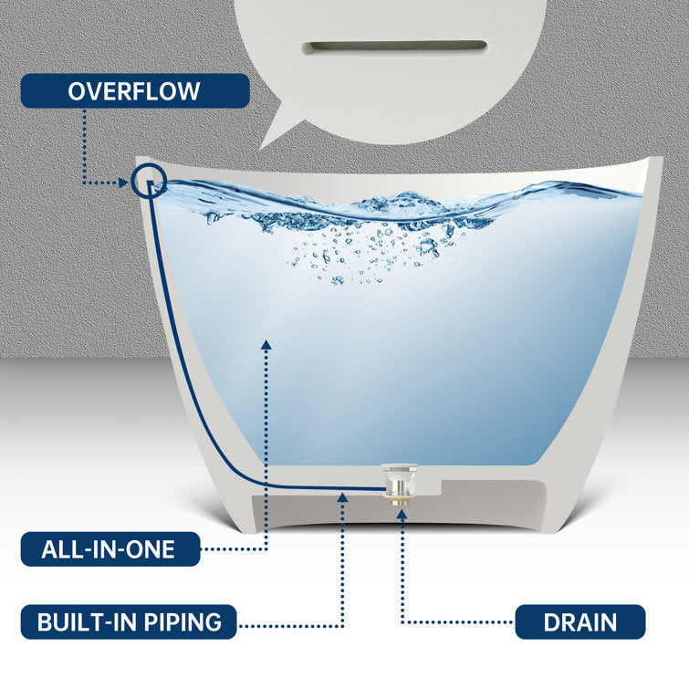 Medunjess 65'' Oval Luxury Resin Stone Soaking Tub