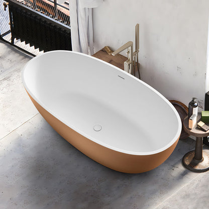 Medunjess 61'' x 30'' Freestanding Soaking Solid Surface Bathtub