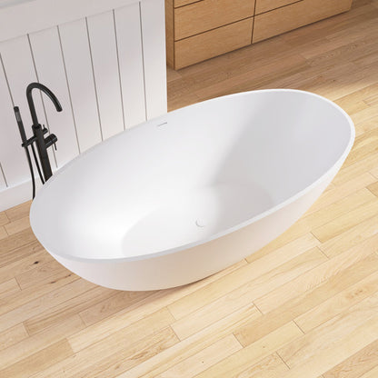 71" Freestanding Soaking Bahtutb Solid Surface Stone Resin Soaking Bathtub