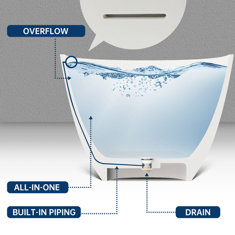 71" Freestanding Soaking Bahtutb Solid Surface Stone Resin Soaking Bathtub