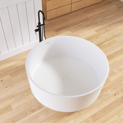 Medunjess 49" Eco-Friendly Round Resin Stone Bathtub（Pickup in Store）