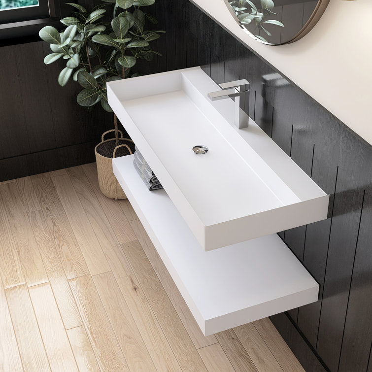 MEDUNJESS 18.9'' Solid Surface Rectangular Bathroom Sink