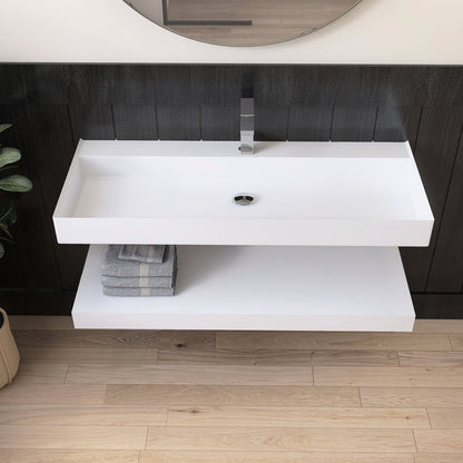 MEDUNJESS 18.9'' Solid Surface Rectangular Bathroom Sink