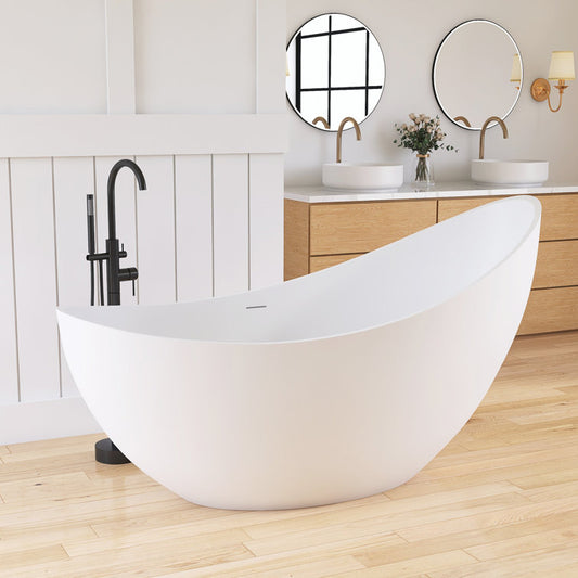 Medunjess 67'' x 31.5'' Freestanding Soaking Solid Surface Bathtub