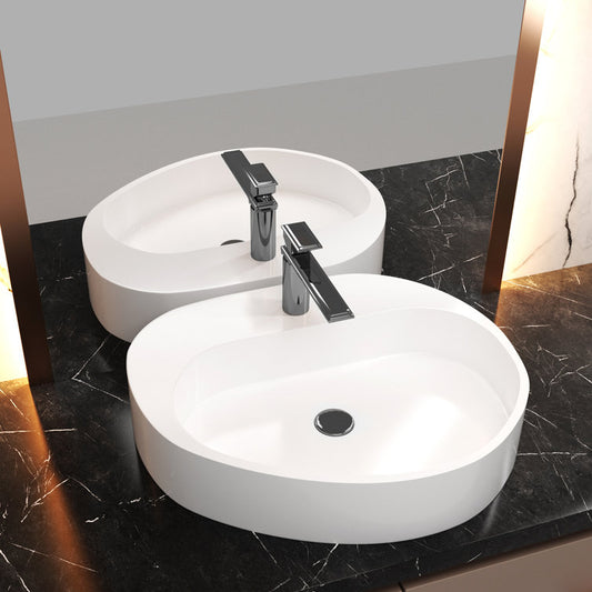 Medunjess 22.8'' Solid Surface Oval Bathroom Sink