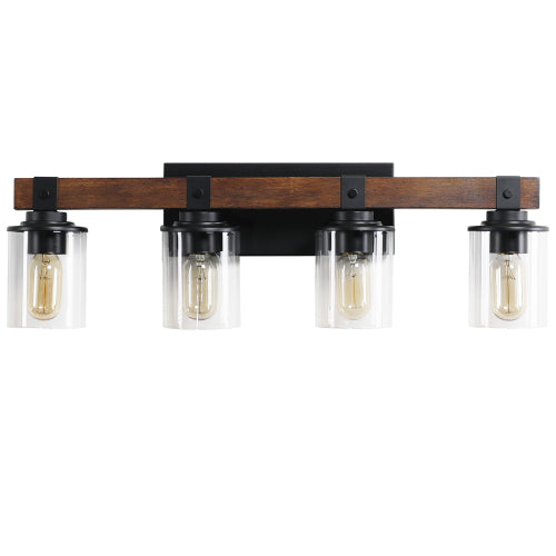 Medunjess 4-Lights Farmhouse Vanity Lights Fixture Rustic Bathroom Light Fixture Bathroom Sconce