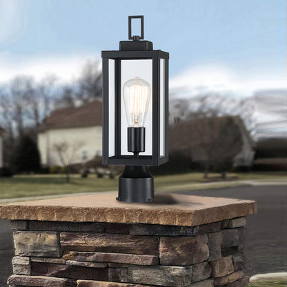 Medunjess 1-light Outdoor Post Light Kits Head with Clear Glass Shade