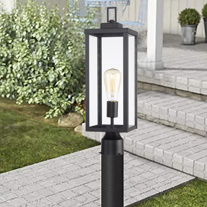 Medunjess 1-light Outdoor Post Light Kits Head with Clear Glass Shade