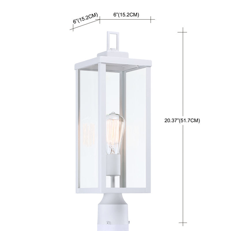 Medunjess 1-light Outdoor Post Light Kits Head with Clear Glass Shade