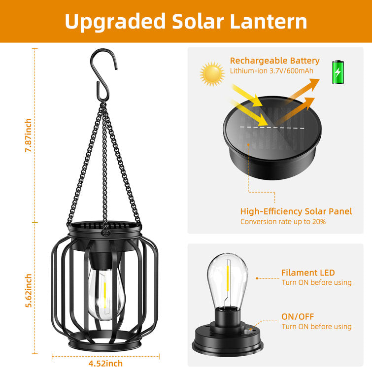 Medunjess 13.49" Solar Powered Integrated LED Outdoor Lantern