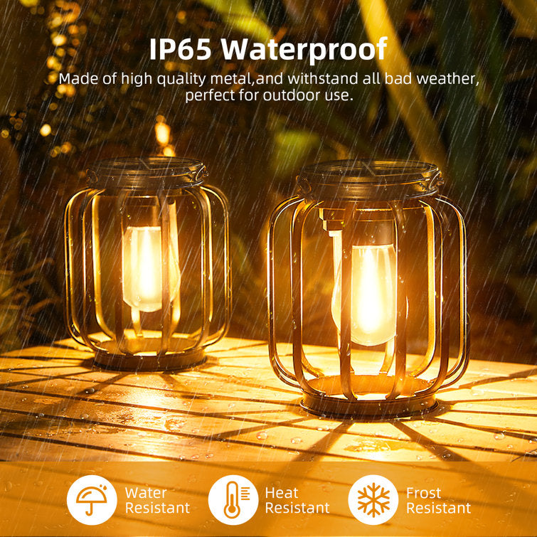 Medunjess 13.49" Solar Powered Integrated LED Outdoor Lantern