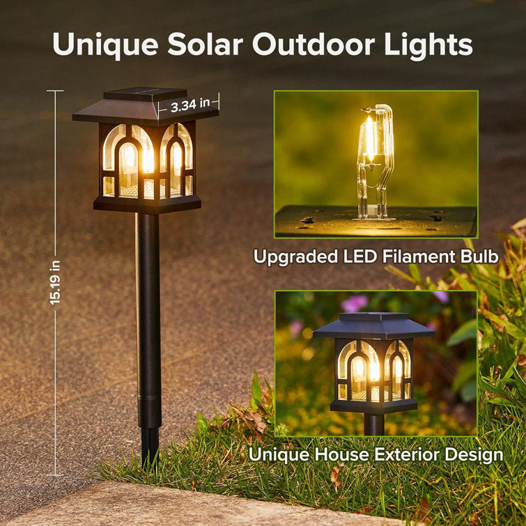 Medunjess Solar Pathway Lights Outdoor, Unique Solar Landscape Path Yard Lights