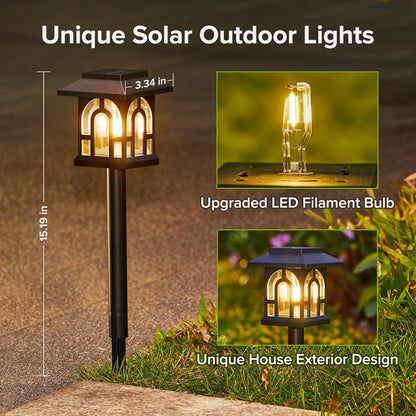 Medunjess Solar Pathway Lights Outdoor, Unique Solar Landscape Path Yard Lights