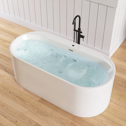 Medunjess 67' Freestanding Wirlpool Bathtub Acrylic Freestanding Soaking Tub