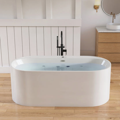 Medunjess 67' Freestanding Wirlpool Bathtub Acrylic Freestanding Soaking Tub