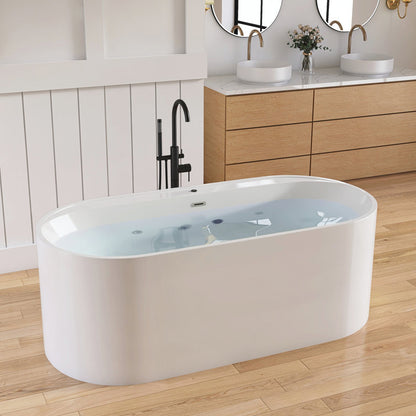 Medunjess 67' Freestanding Wirlpool Bathtub Acrylic Freestanding Soaking Tub