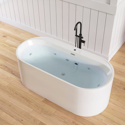 Medunjess 67' Freestanding Wirlpool Bathtub Acrylic Freestanding Soaking Tub