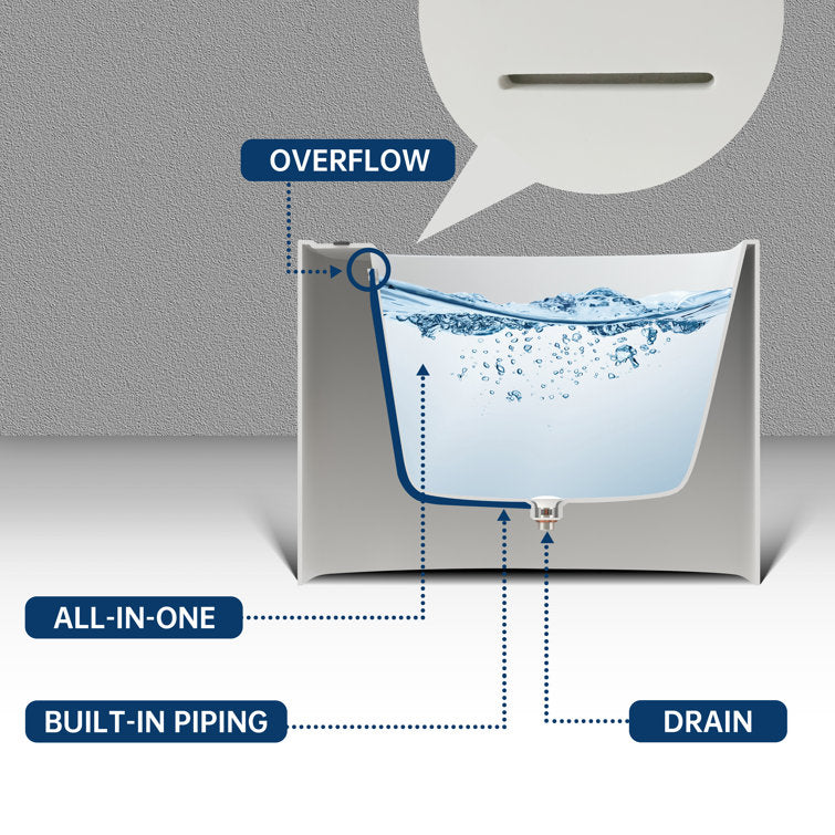 Medunjess 67' Freestanding Wirlpool Bathtub Acrylic Freestanding Soaking Tub