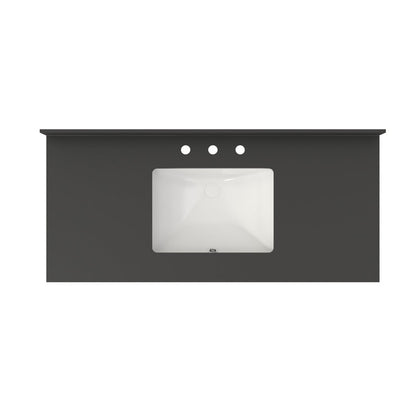 Medunjess 49'' Bathroom Vanity Top with Backsplash Wall Mounted Bathroom Sink Black