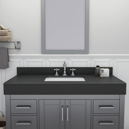 Medunjess 49'' Bathroom Vanity Top with Backsplash Wall Mounted Bathroom Sink Black