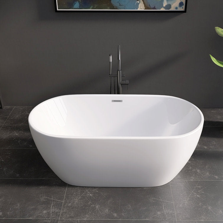 Medunjess 59'‘ Freestanding Soaking Acrylic Bathtub