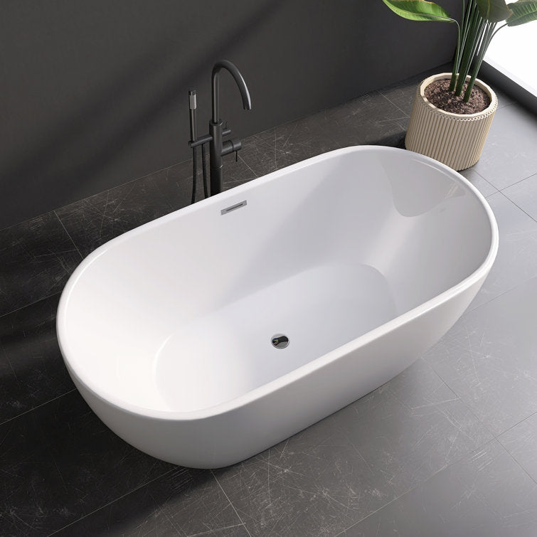 Medunjess 59'‘ Freestanding Soaking Acrylic Bathtub